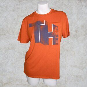 Tommy Hilfiger Vintage Classic Style Bright Burnt Orange Tee with Large TH